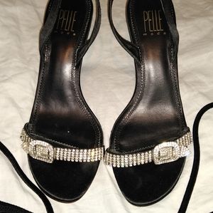 Pelle Moda rhinestone strap heels size 7.5